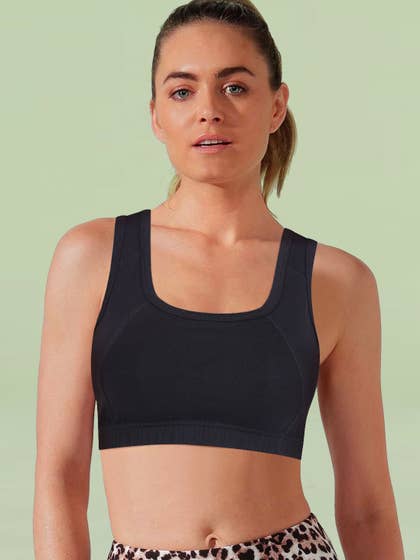 Liberty World Black Everyday Slip On Wirefree Racer Back Bra