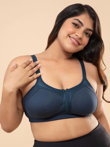 Nykaa Dark Blue Non Padded M Frame Support Me Pretty Bra
