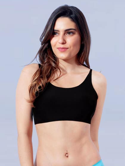 Shyle Black Strappy Back Cami Bra With Double Strap At The Back