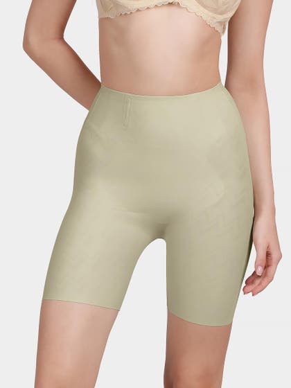 Shyle Light Olive High Waist With Boning Shaping Shorts Shapewear