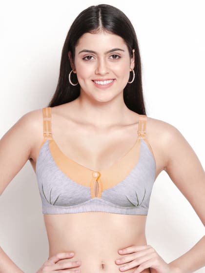 Shyle Grey Coral Ruched Cup Nursing Bra