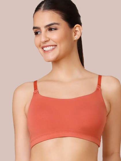 Nykaa Carrot Orange Full Coverage Easy Breezy Slip On Cami Bra