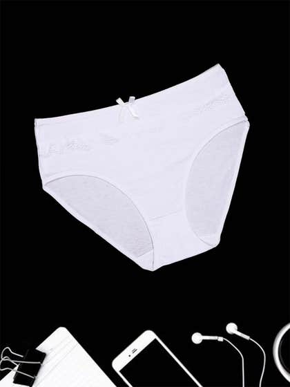  Shyle White Scallop Lace Embellished Plus Size Hipster Panty