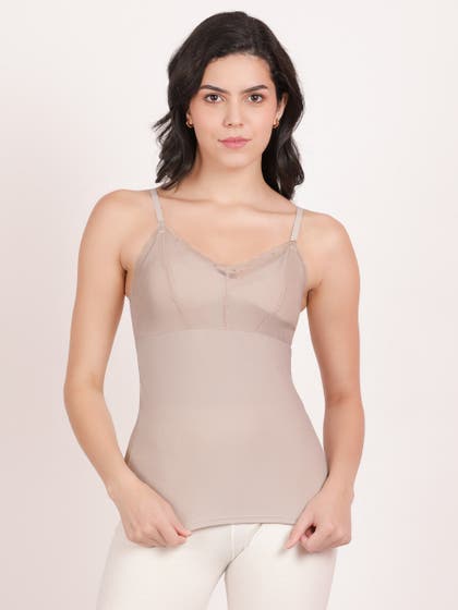 Shyle Pearled Ivory Triangle Top Lace Camisole