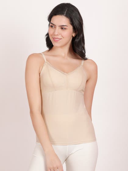 Shyle Apricot Gelato Triangle Top Lace Camisole