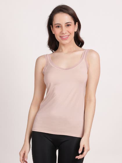 Shyle Dusty Pink Lace Strap Modal Camisole