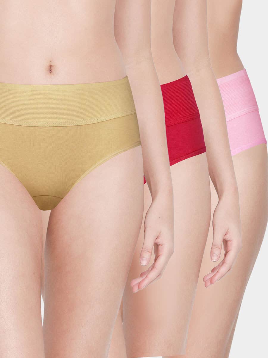 Susie Multicolor Solid Tummy Tucker Panty Combo M