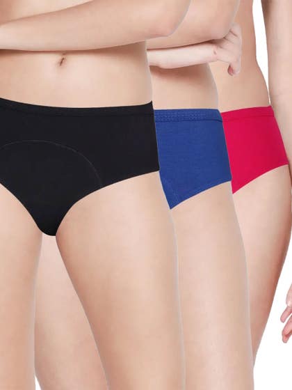 Susie Multicolor Full Coverage Cotton Period Panty Combo C