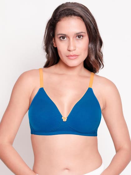 Susie Moroccan Blue Non Padded Wirefree Everyday Plunge Bra