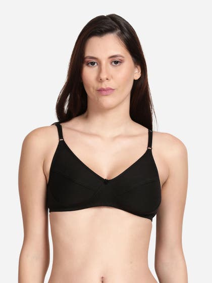Shyle Black Non Padded Seamed Casual Bra
