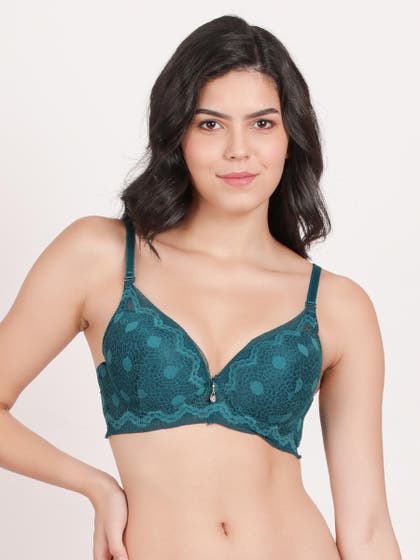 Susie Deep Blue Full Lace Sexy Padded Push Up Bra