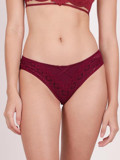 Shyle Purple Potion Front Full Lace With Crisscross Tape Panty