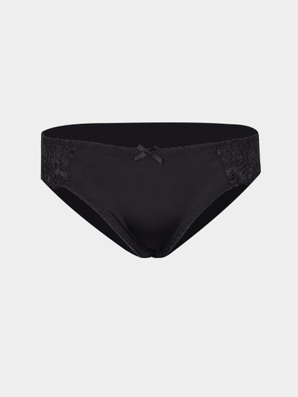 Shyle Black Beauty Fancy Side Lace Bikini Panty
