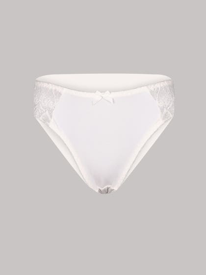 Shyle White Fancy Side Lace Bikini Panty
