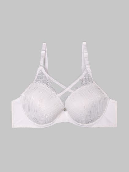 Shyle White Front Cross Design Push Up Bra