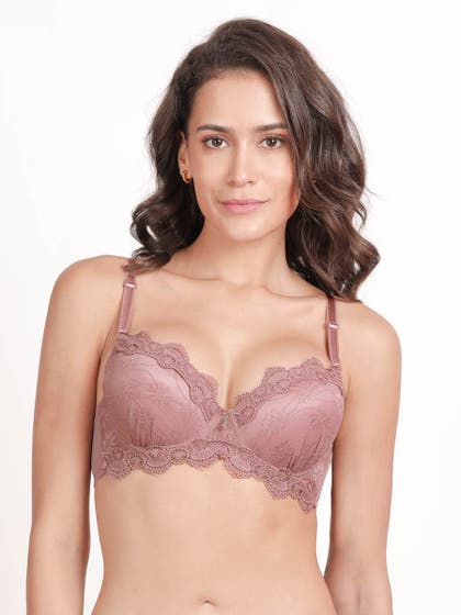 Susie Fragrant Lilac Lace Bottom Gathers Wired Push Up Bra