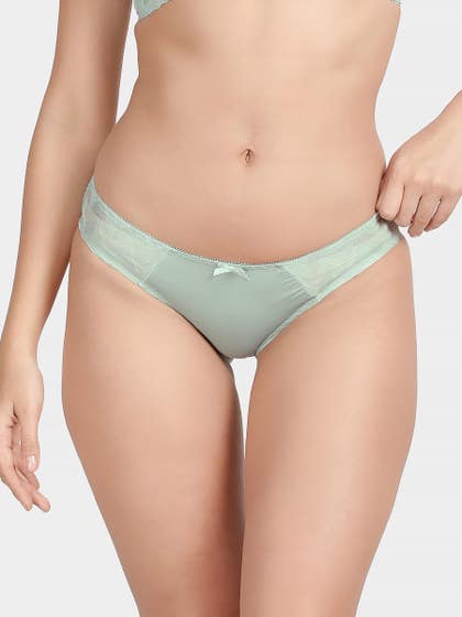 Shyle Bay Green Medium Coverage Bikini Panty