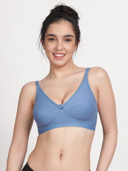 Susie Captains Blue Wirefree Seamed Everyday Bra