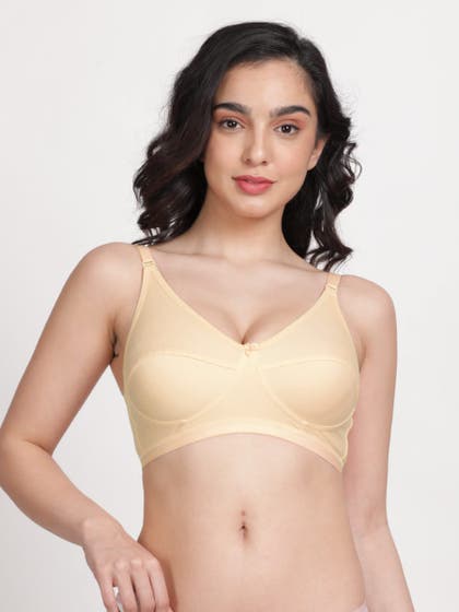 Susie Double Cream Wirefree Seamed Everyday Bra