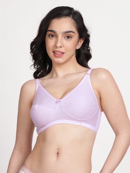Susie Lavender Fog Wirefree Seamed Everyday Bra