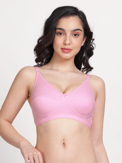 Susie Rose Pink Wirefree Seamed Everyday Bra 