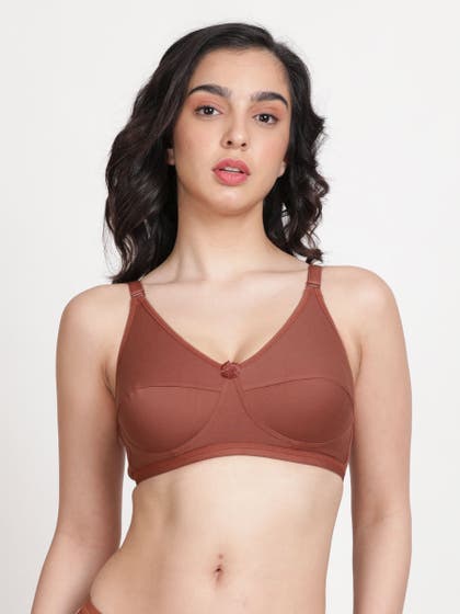 Susie Rustic Brown Wirefree Seamed Everyday Bra