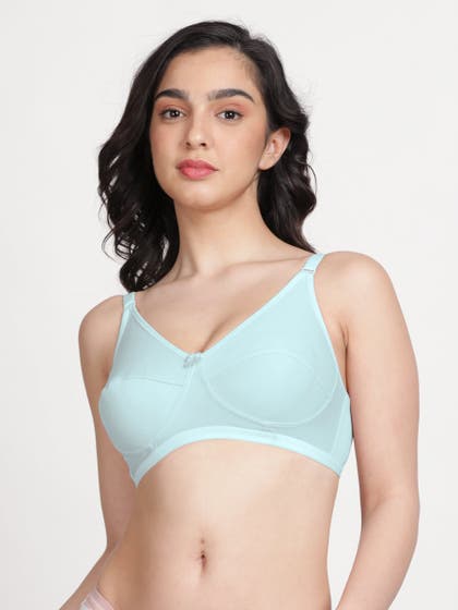 Susie Skylight Blue Wirefree Seamed Everyday Bra