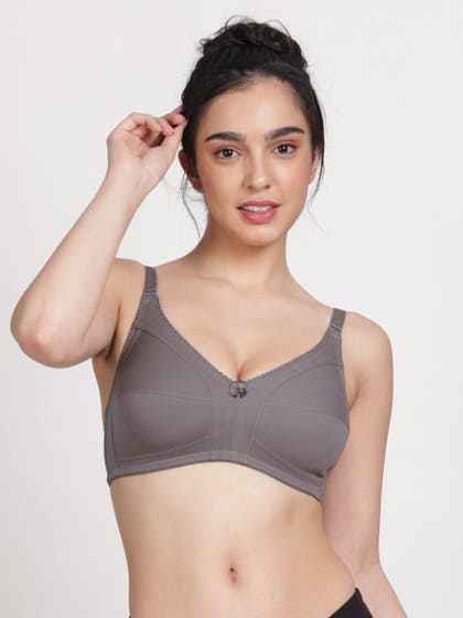 Susie Stormfront Grey Wirefree Full Coverage No Sag M Frame Bra