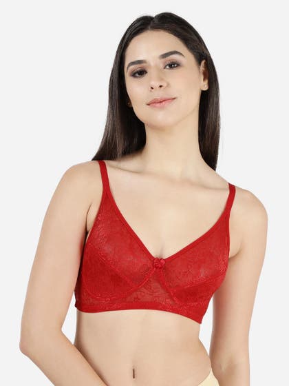 Susie FieryRed Non Padded Wirefree Lace Bra