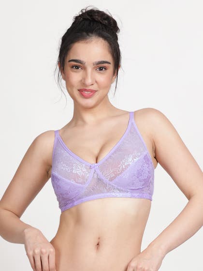 Susie Lavender Non Padded Wirefree Lace Bra