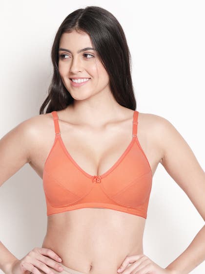 Shyle PeachParfait Seamed Non Padded Wirefree Bra