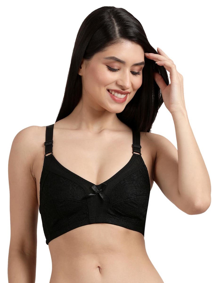 Taabu Black Beauty Heart Print Padded Wirefree T shirt Bra