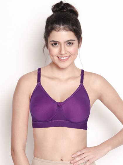 Libra Wine Purple Full Coverage Moulded Non Padded Everyday Bra