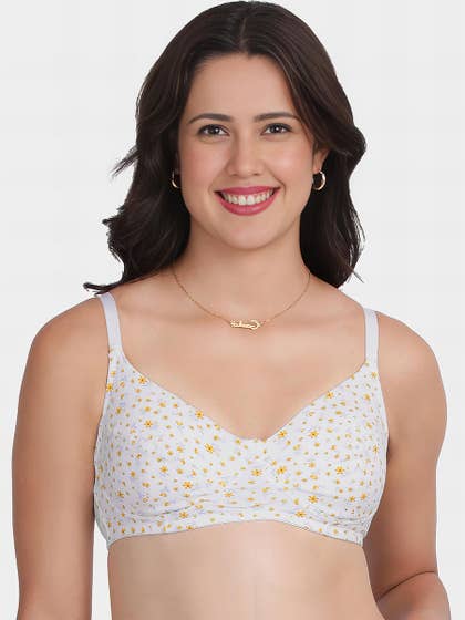 Susie Bright White Floral Print Seamed Full Support Everyday Bra