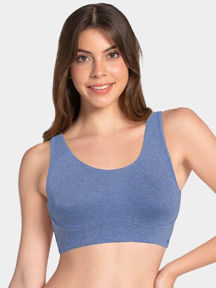 Amante Blue Marl All Day Solid Non Padded Non Wired Bra