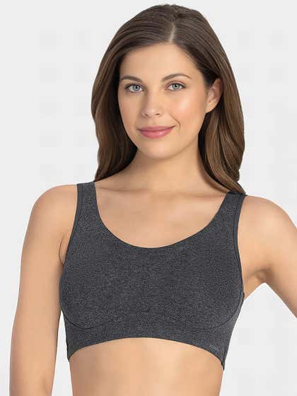 Amante Dark Grey Marl All Day Solid Non Padded Non Wired Bra