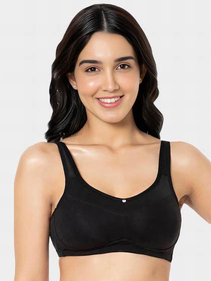 Amante Black Smooth Back Non Padded Non Wired Support Bra
