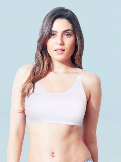 Shyle White Strappy Back Cami Bra With Removable Padding