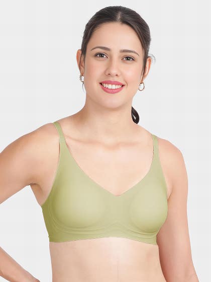 Shyle Light Green Side Support Padded Seamless Bra
