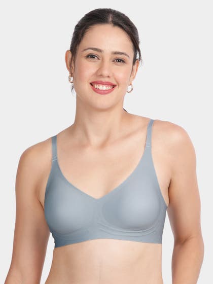 Shyle Light Grey Side Support Padded Seamless Bra