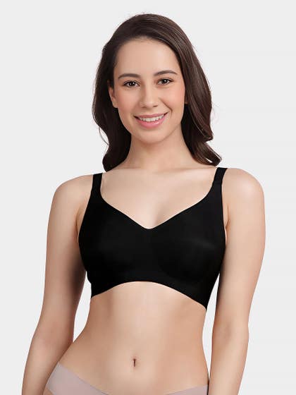 Shyle Black Beauty Petal Nipple Pad Seamless Bra