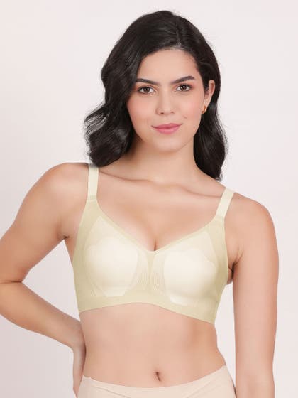 Shyle Light Grey Petal Nipple Pad Seamless Bra