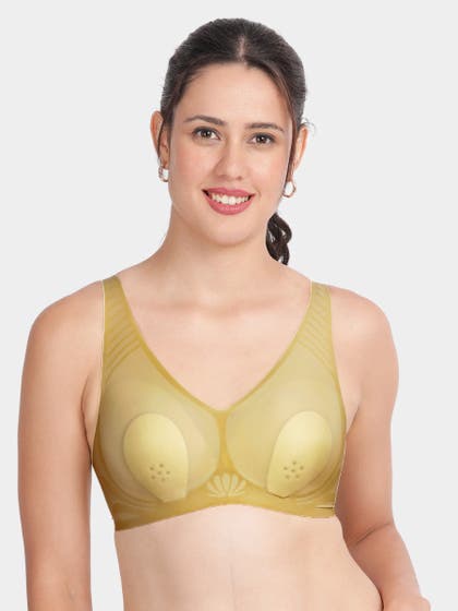Shyle Lime Yellow Nipple Pad Seamless Bra