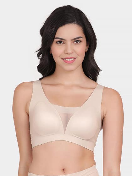 Shyle Light Mauve Padded Everyday Slip On Seamless Bra