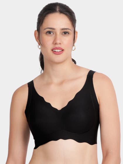 Shyle Black Beauty Broad Wing Support Padded Seamless Bra