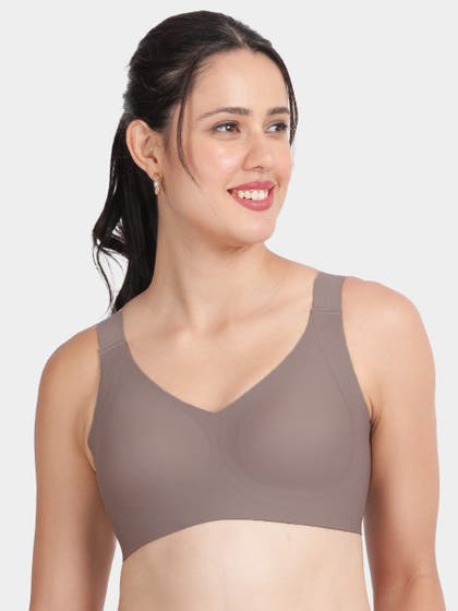 Shyle Bark Purple Side And Bottom Support Padded Seamless Bra
