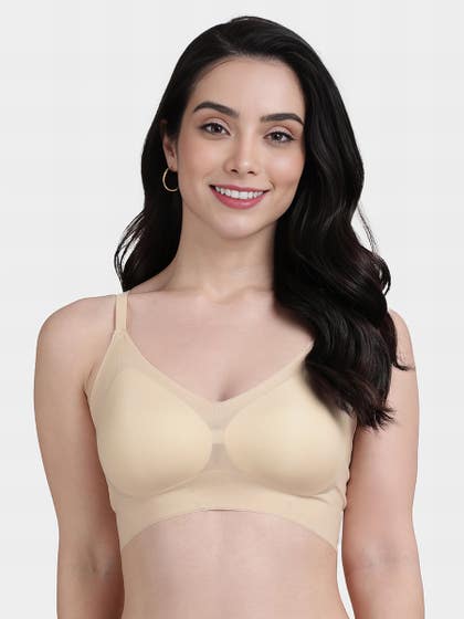 Shyle Buff Skin Wide Side Coverage Padded Seamless Bra