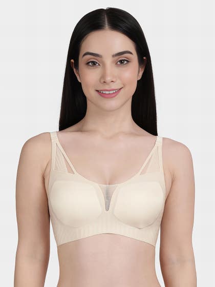 Shyle Light Skin Plunge Neckline Padded Seamless Bra