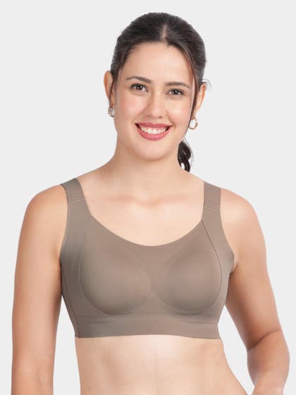 Shyle Tawny Brown Side Support Wirefree Padded Seamless Bra