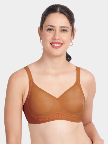 Shyle Papaya Orange Bottom Support Padded Seamless Bra